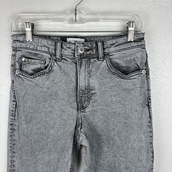 H&M Jeans Women 4 28 x 27 Grey Denim Straight Leg Cotton Casual Bottoms - Picture 5 of 11